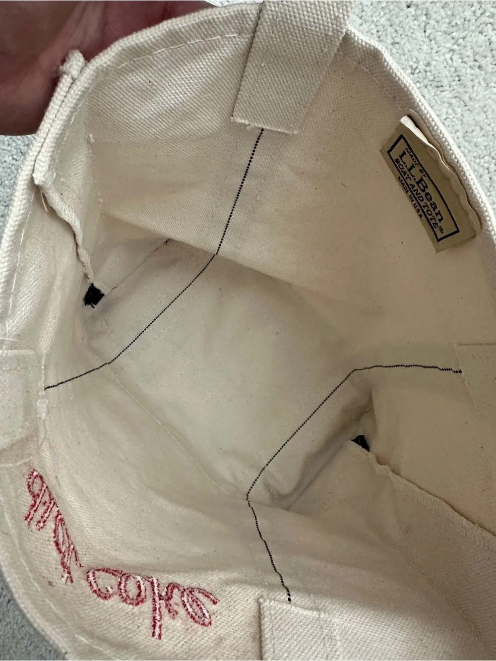 L.L. Bean Canvas Tote with Red 'diet coke' Script